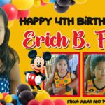 4x2 Happy 4th Birthday Erich Ferrer Mickey Mouse Tarpaulin Design