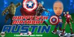 4x2 Happy 5th Birthday Austin Captain Ameraica Tarpaulin Design