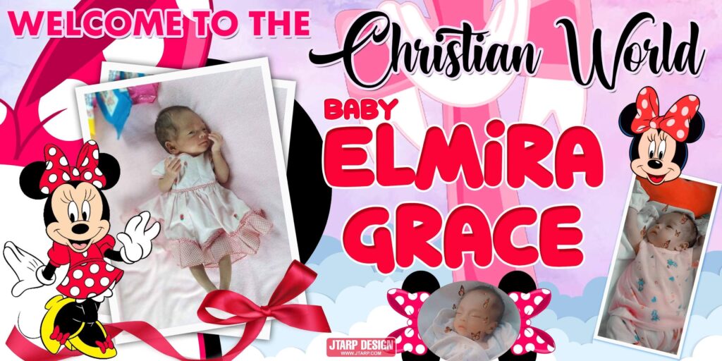 4x2 Welcome to the Christian World Baby Elmira Grace Minnie Mouse Design