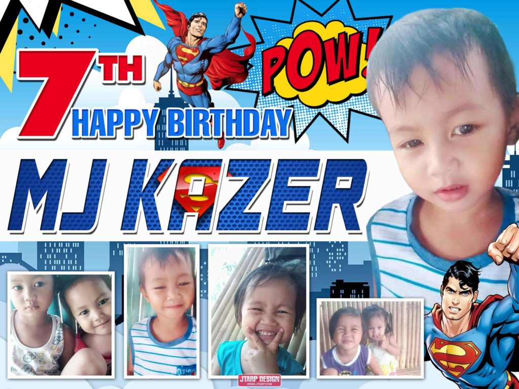 4x3 Happy 7th Birthday MJ Kazer Superman Design