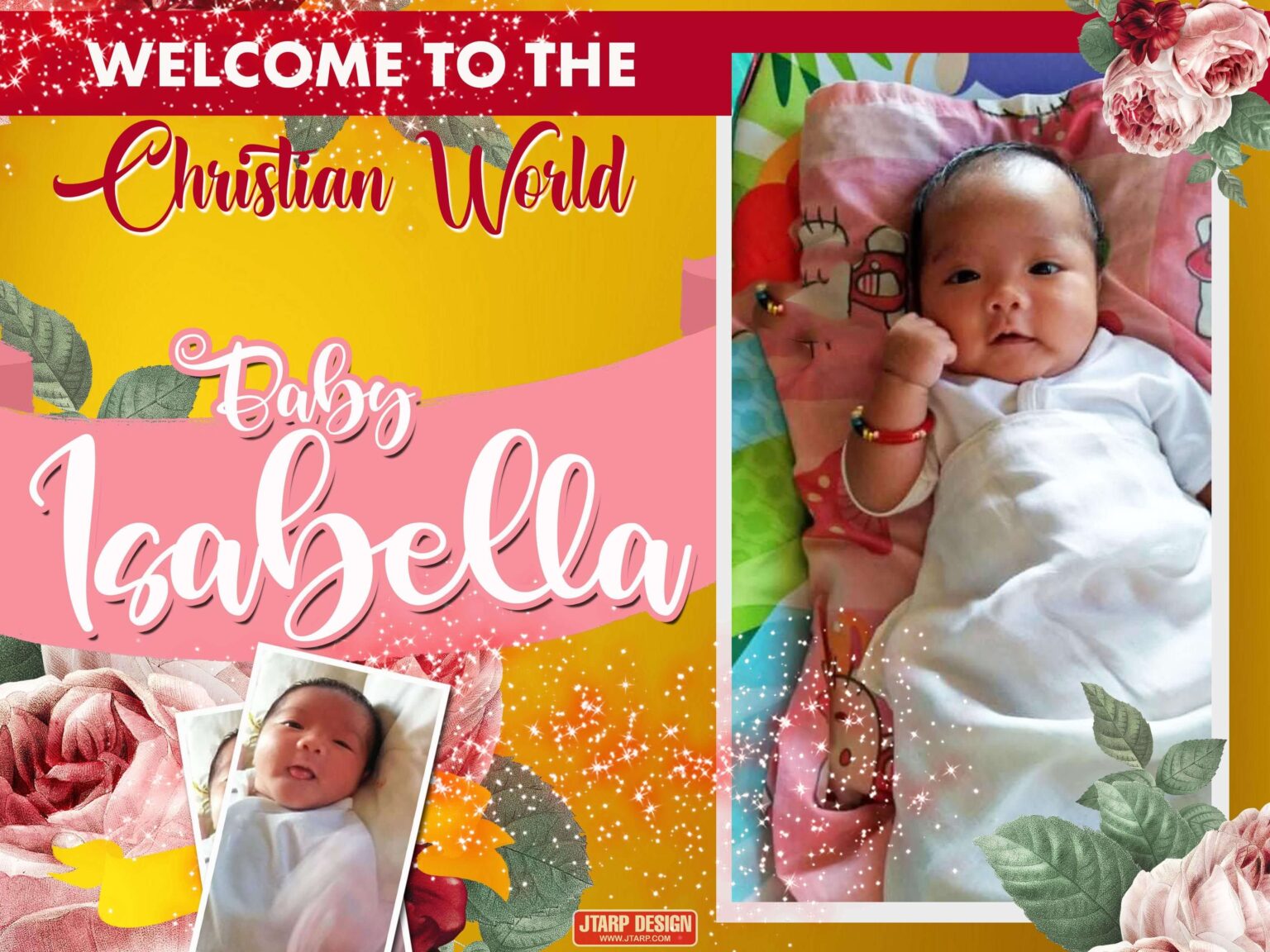 4x3 Welcome to the Christian World Baby Isabella