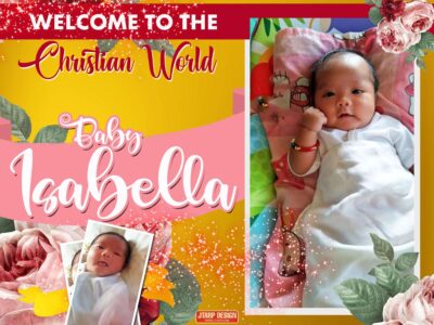 4x3 Welcome to the Christian World Baby Isabella