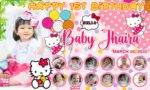 5x3 Happy 1st Birthday Baby Jhaira Hello Kitty Theme Tarpaulin Design