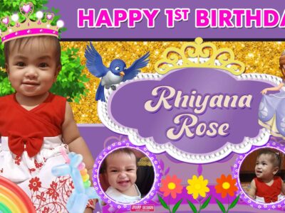 5x3 Happy 1st Birthday Rhiyana Rose Sofia the First