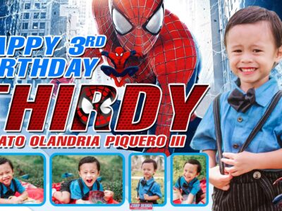 5x3 Happy 3rd Birthday Thirdy Spiderman Tarpaulin Design