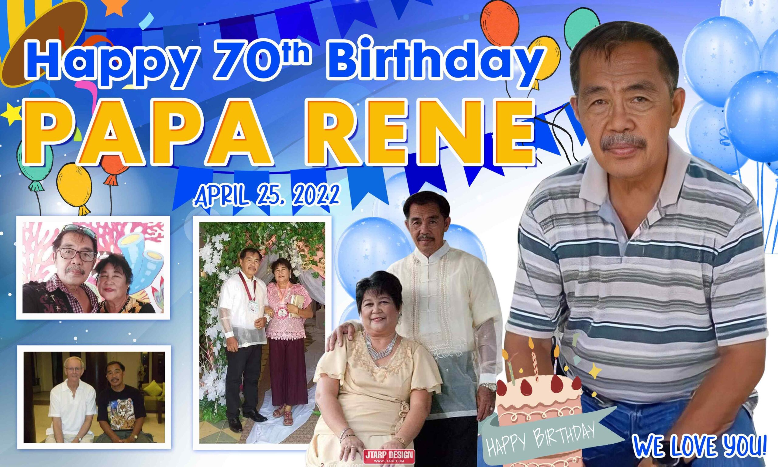 5x3 Happy 70th birthday Papa Rene