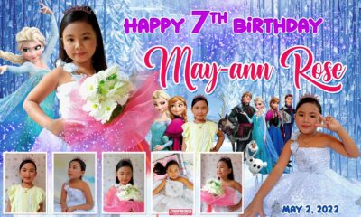 5x3 Mae Ann 7th Birthday Frozen Tarp Design