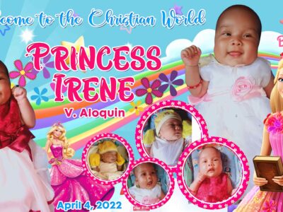 5x3 Princess Irene Aloquin Christening Tarpaulin Design Barbie Theme