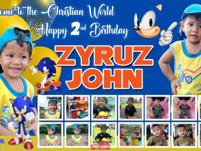 5x3 Welcome to the Chritsian World and Happy Birthday Zyrus John SuperSonic Design