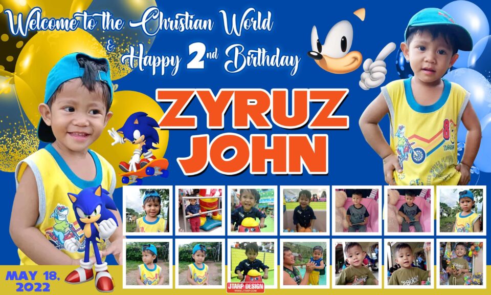 5x3 Welcome to the Chritsian World and Happy Birthday Zyrus John SuperSonic Design
