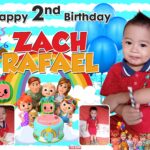5x4 Happy 2nd Birthday Zach Rafael Cocomelon Tarp Design