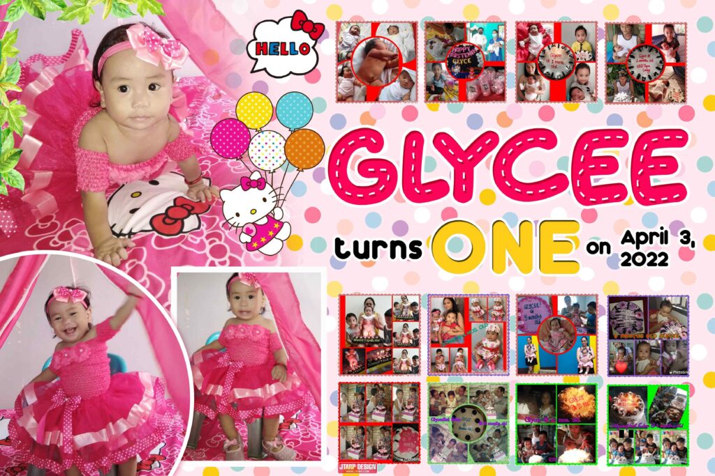 6x4 Glycee turns 1 Hello Kitty Tarpaulin Design