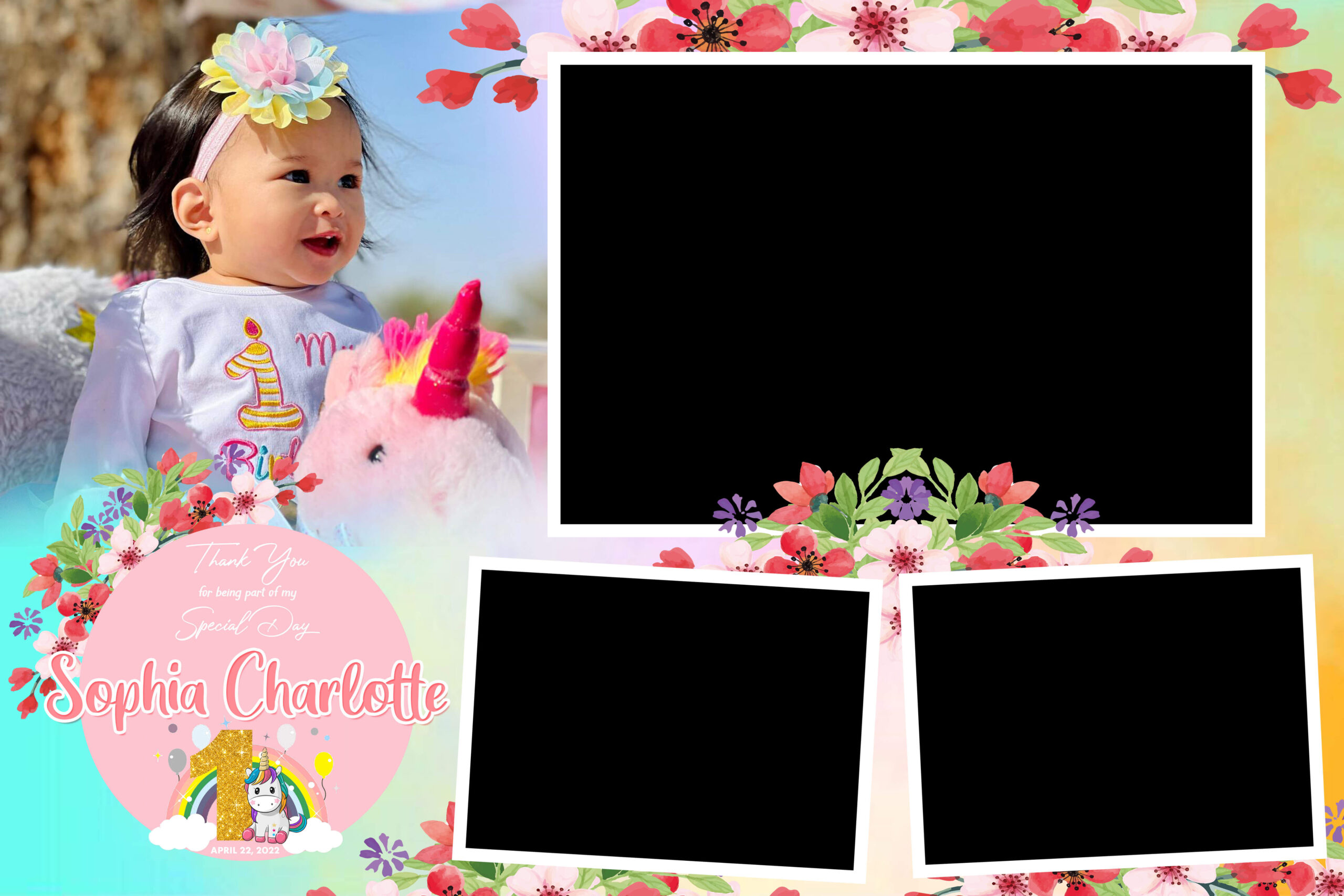 6x4 Sophia Charlottes First Magical Birthday Photobooth