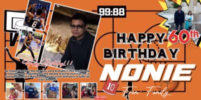 8x4 Happy 60th Birthday Nonie