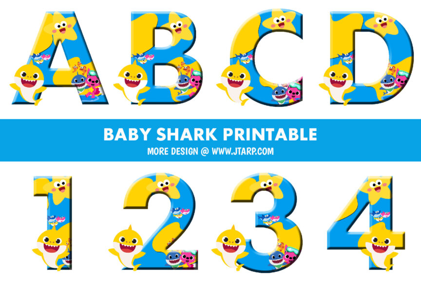 Baby Shark Printable Letters and Numbers Thumbnail