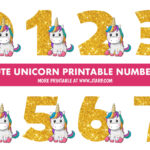 Cute Unicorn Printable Numbers 0123456789 Thumbnail