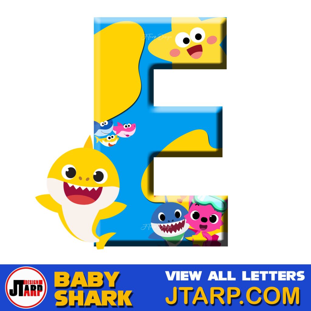 Free Printable Baby Shark Alphabet Letter E 1