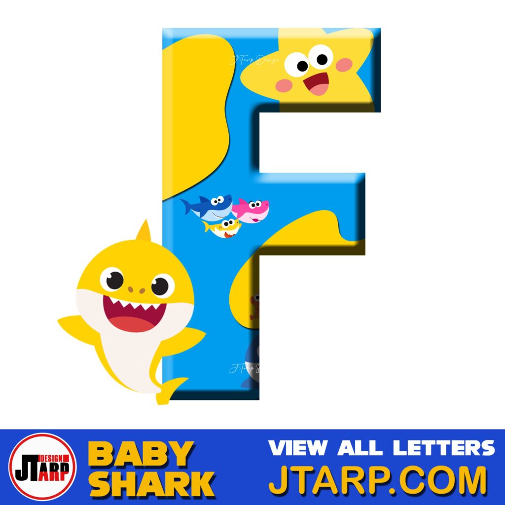 Free Printable Baby Shark Alphabet Letter F