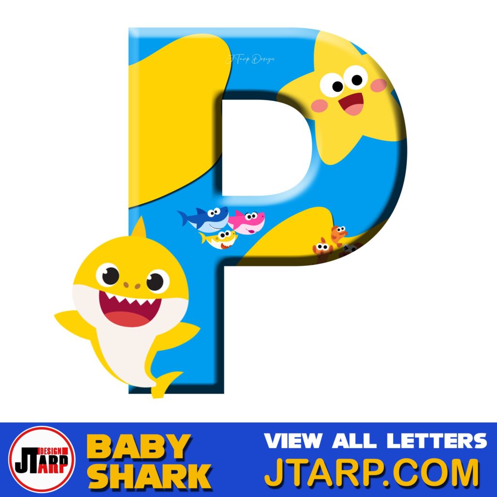 Free Printable Baby Shark Alphabet Letter P 1
