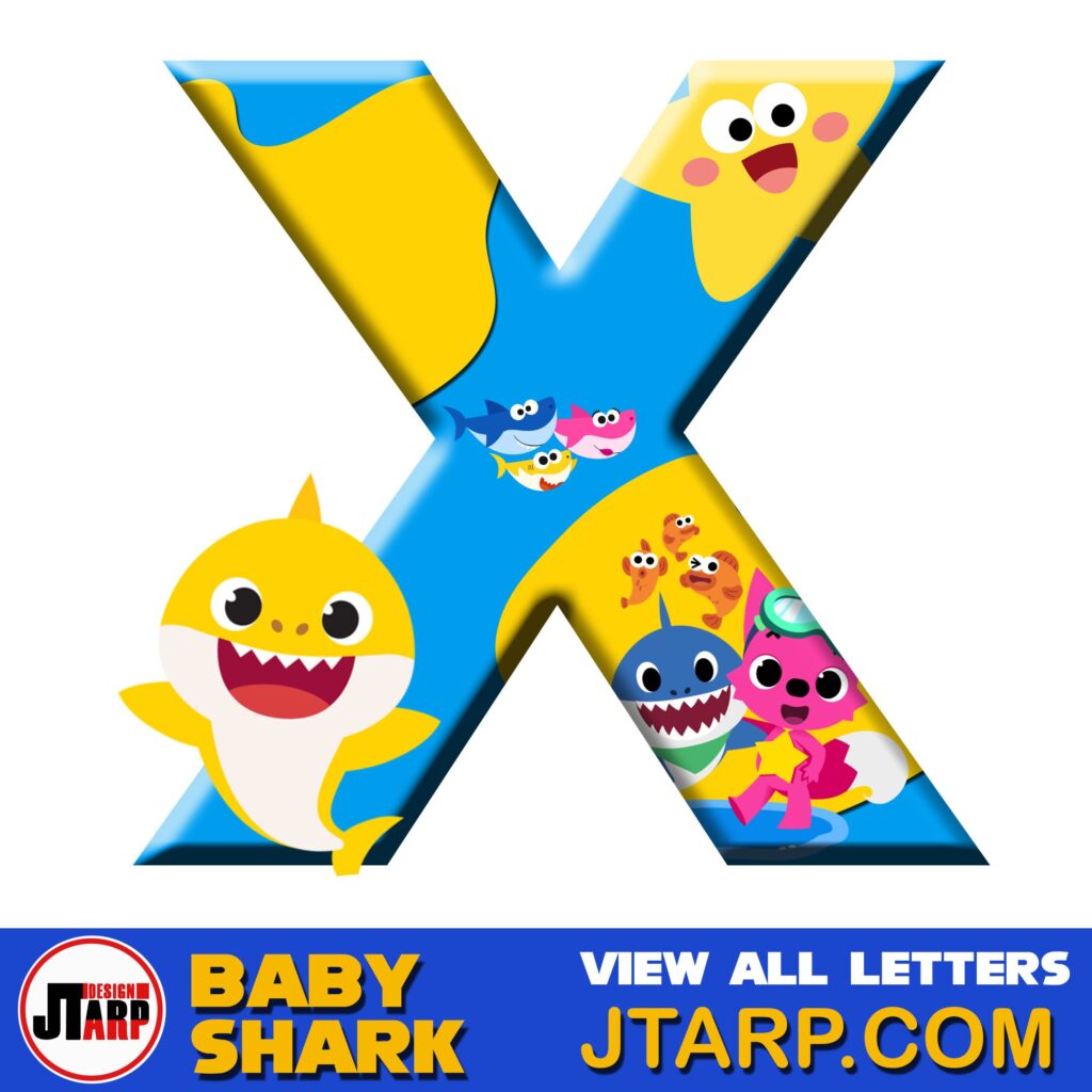 Free Printable Baby Shark Alphabet Letter X