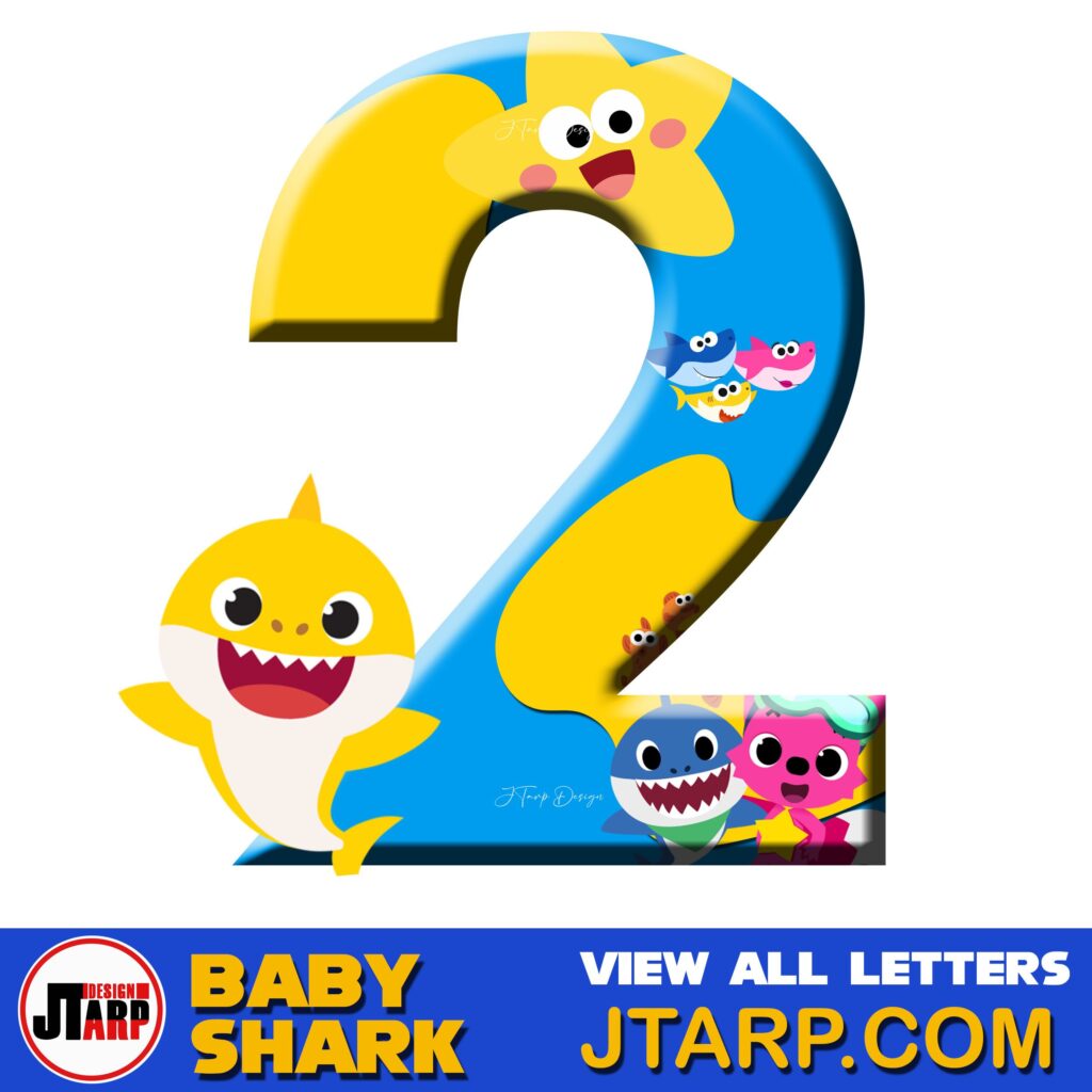 Free Printable Baby Shark Alphabet Number 2