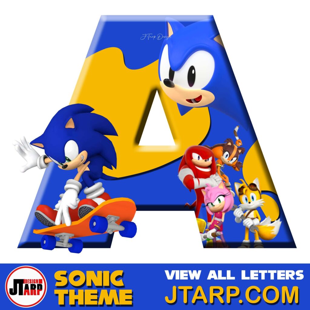 Sonic Printable 3D Letter A