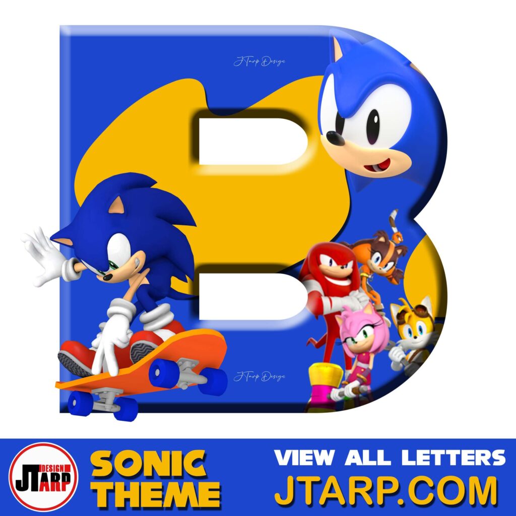 Sonic Hedgehog Printable 3D Letter B