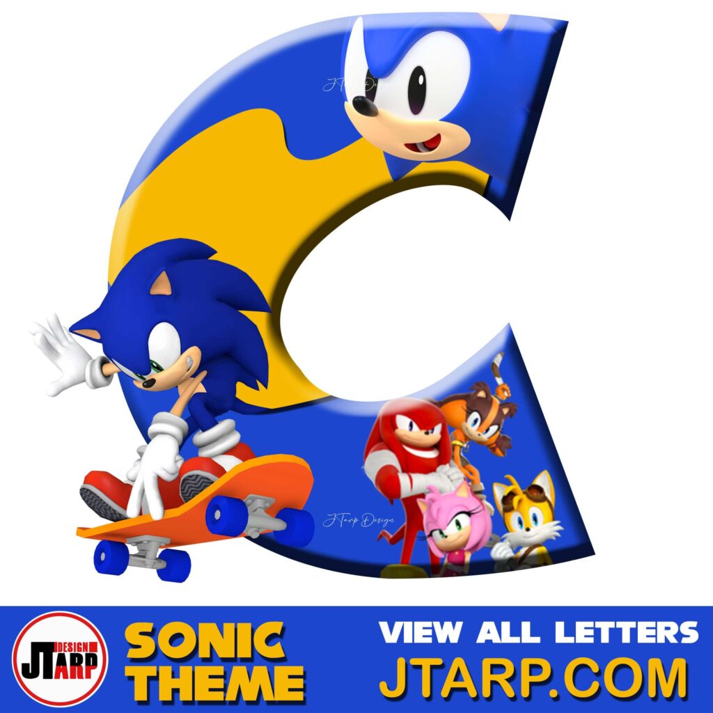 Sonic Hedgehog Printable 3D Letter C