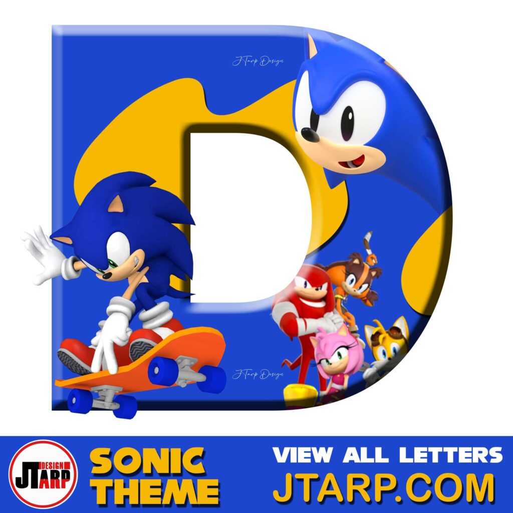 Sonic Hedgehog Printable 3D Letter D