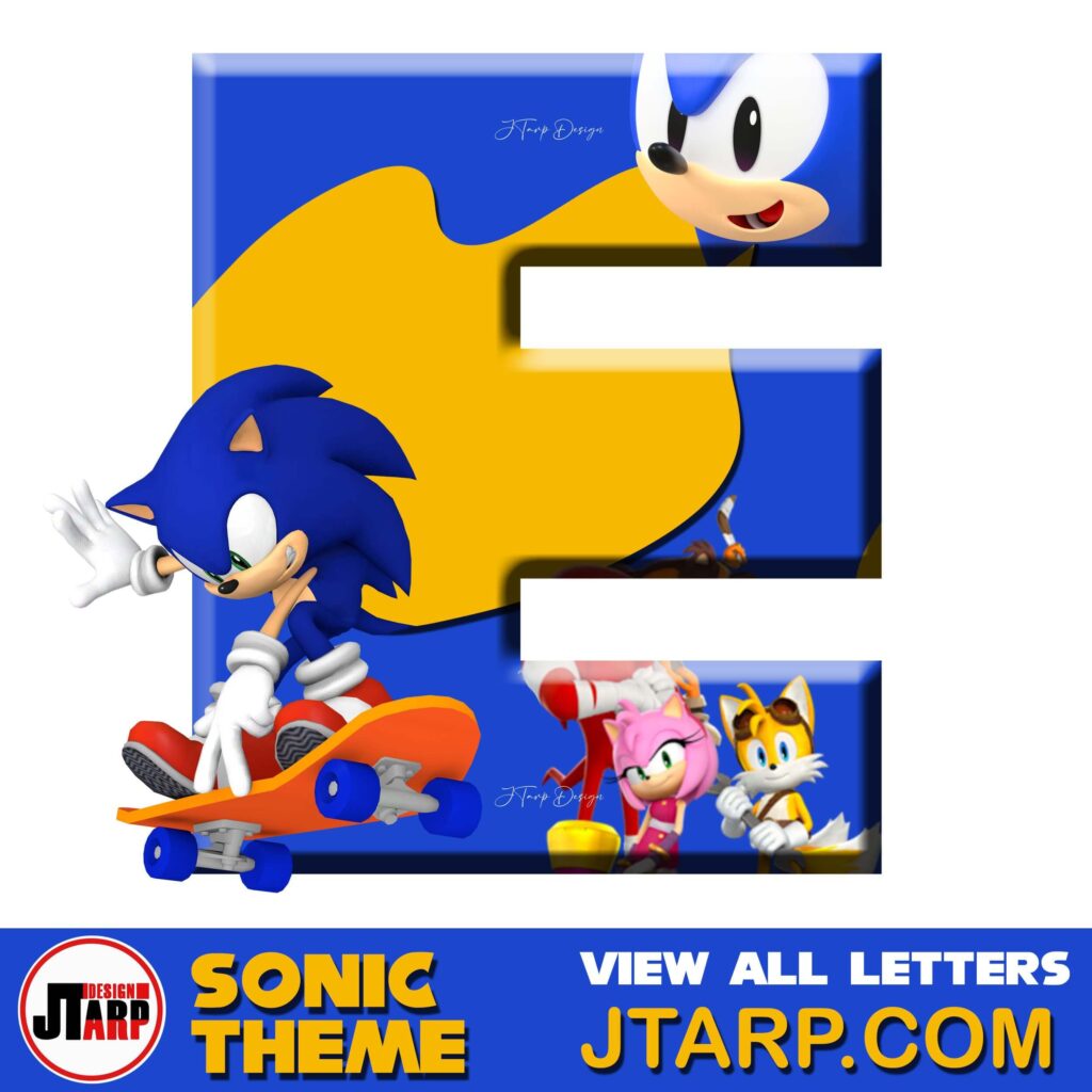 Sonic Hedgehog Printable 3D Letter E