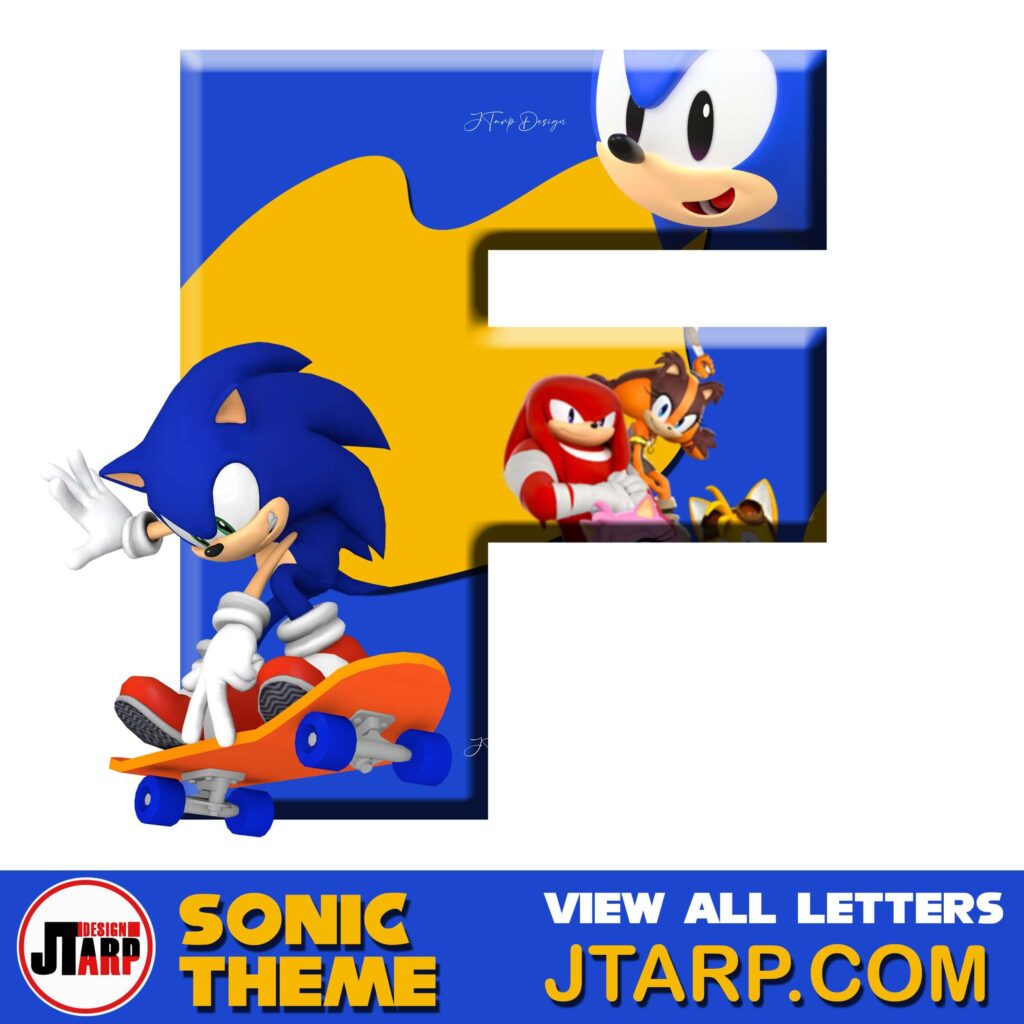 Sonic Hedgehog Printable 3D Letter F