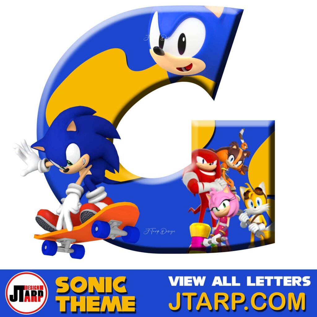 Sonic Hedgehog Printable 3D Letter G