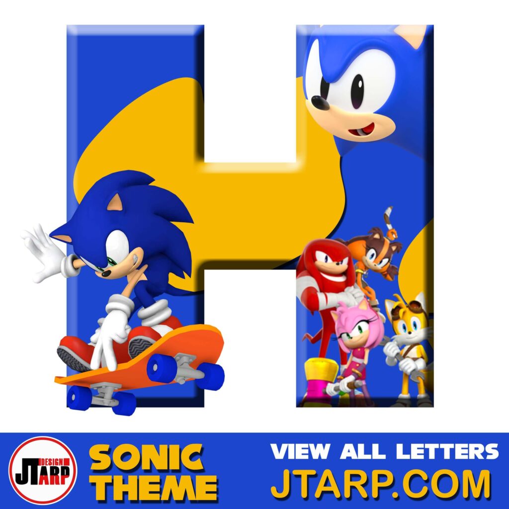 Sonic Hedgehog Printable 3D Letter H