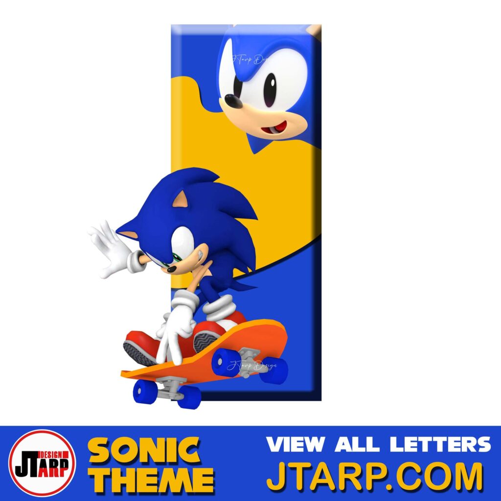 Sonic Hedgehog Printable 3D Letter I