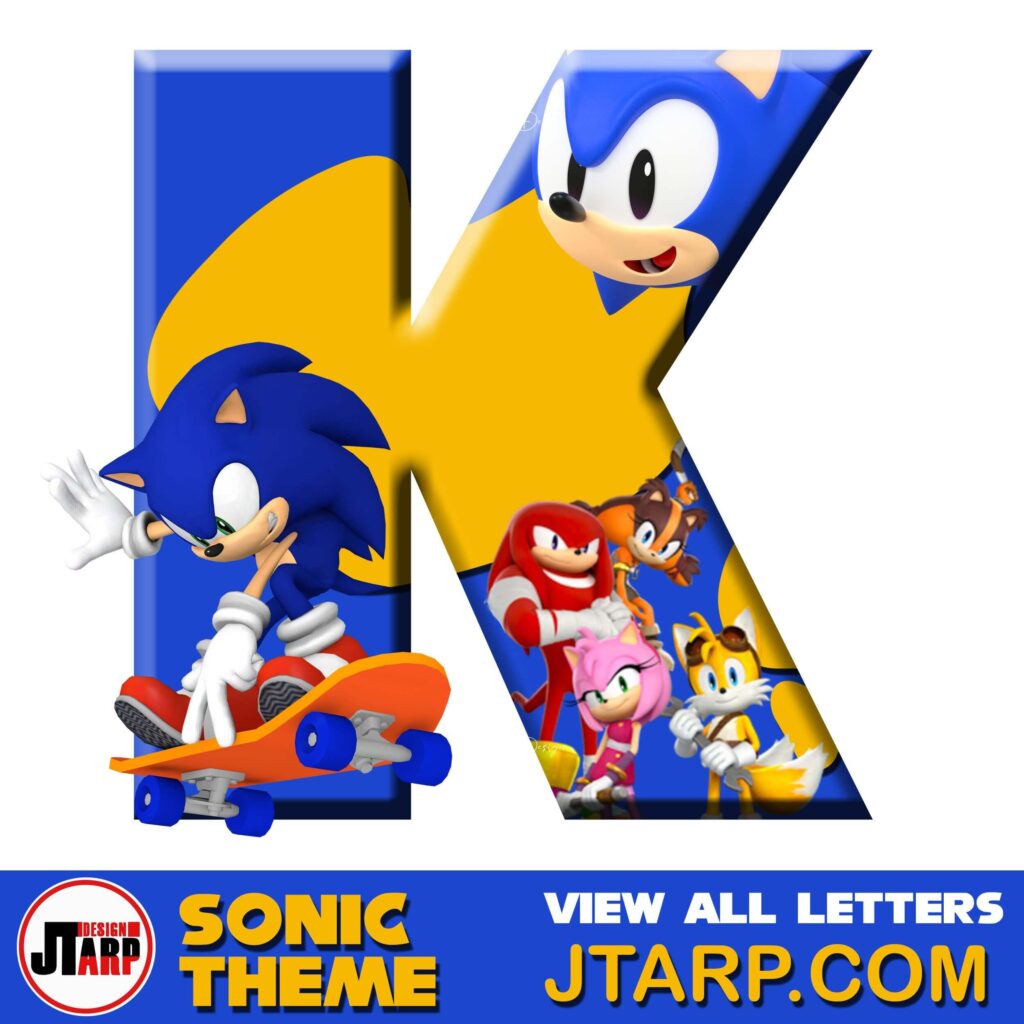 Sonic Hedgehog Printable 3D Letter K