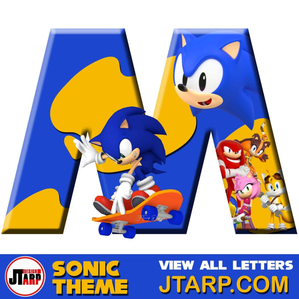 Sonic Hedgehog Printable 3D Letter M