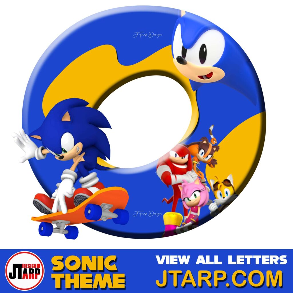 Sonic Hedgehog Printable 3D Letter O