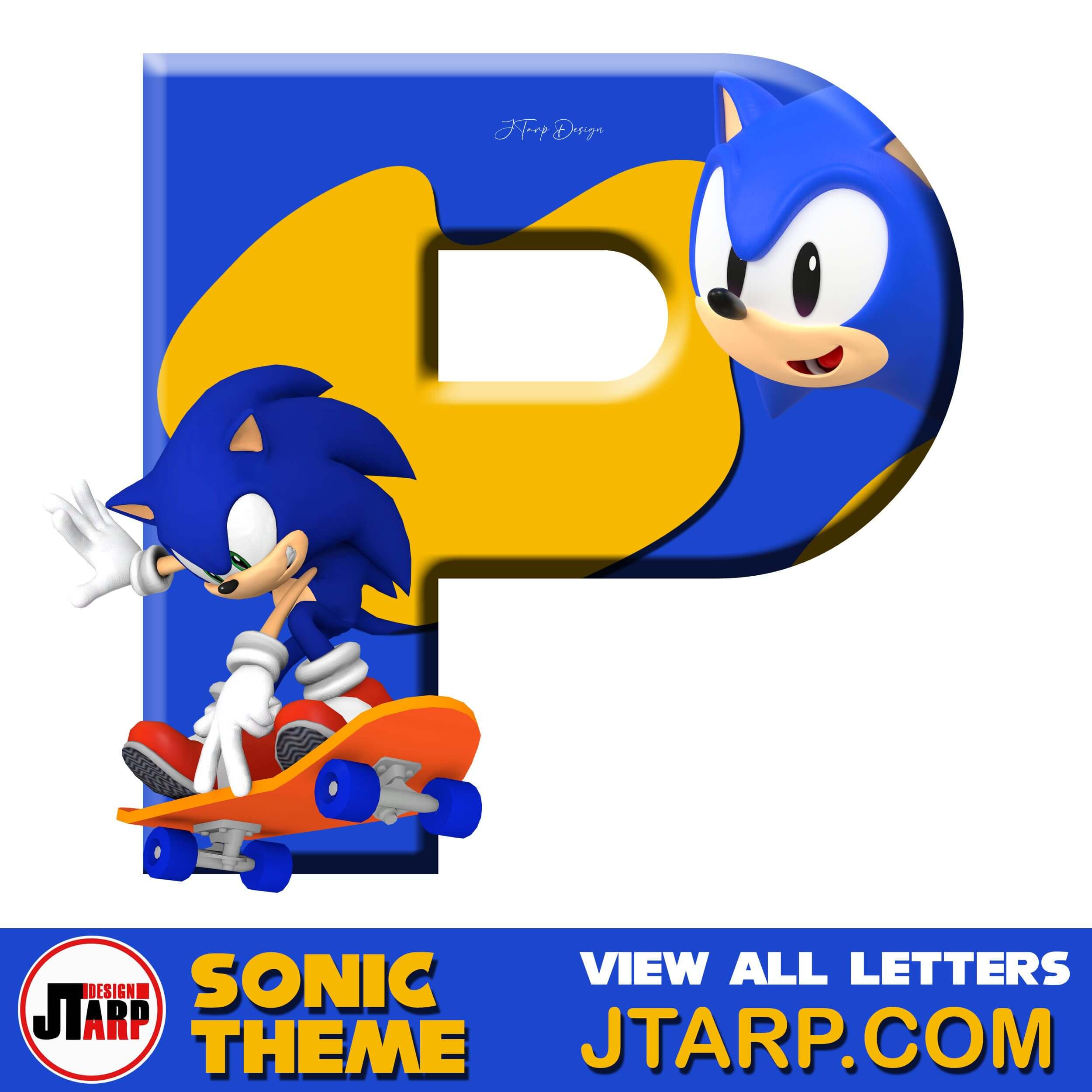 Sonic Hedgehog Printable 3D Letter P