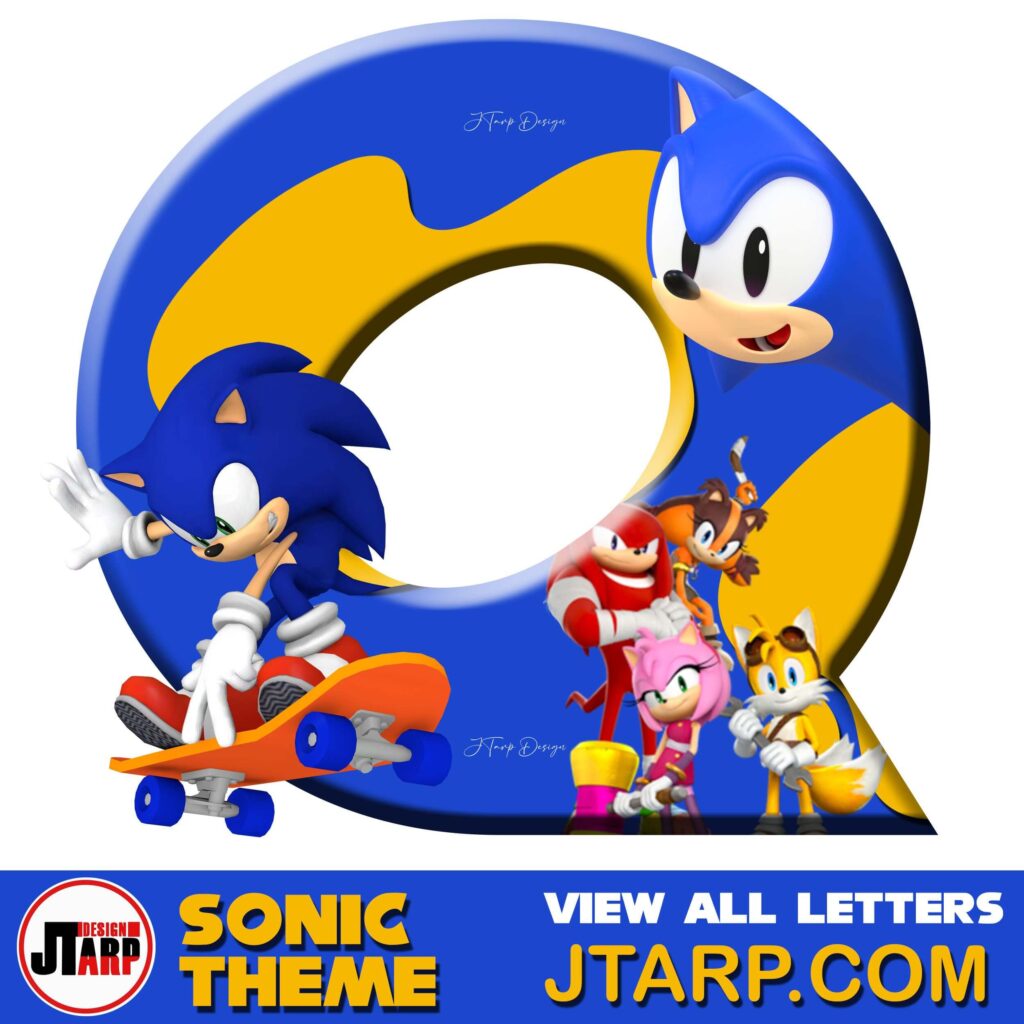 Sonic Hedgehog Printable 3D Letter Q