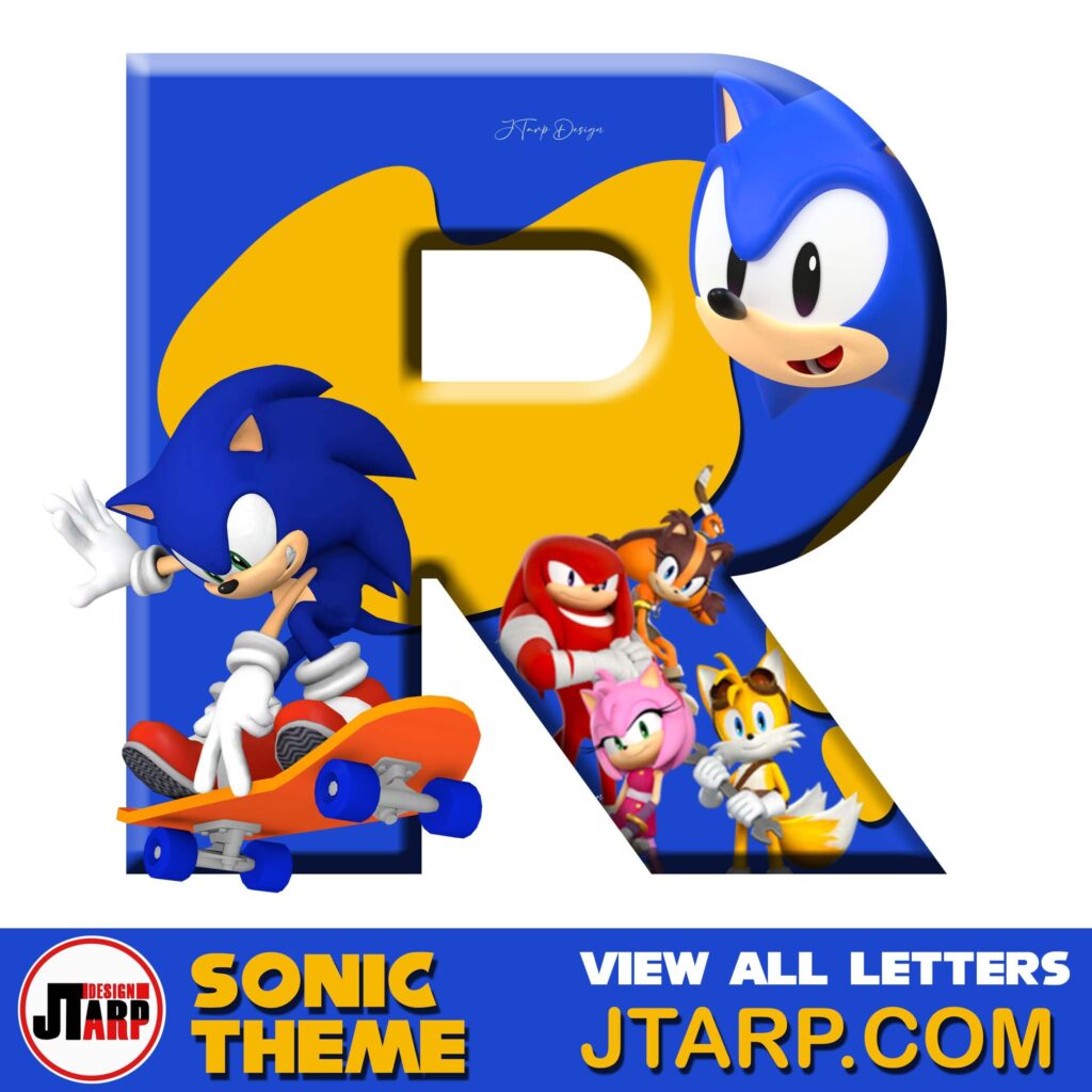 Sonic Hedgehog Printable 3D Letter R