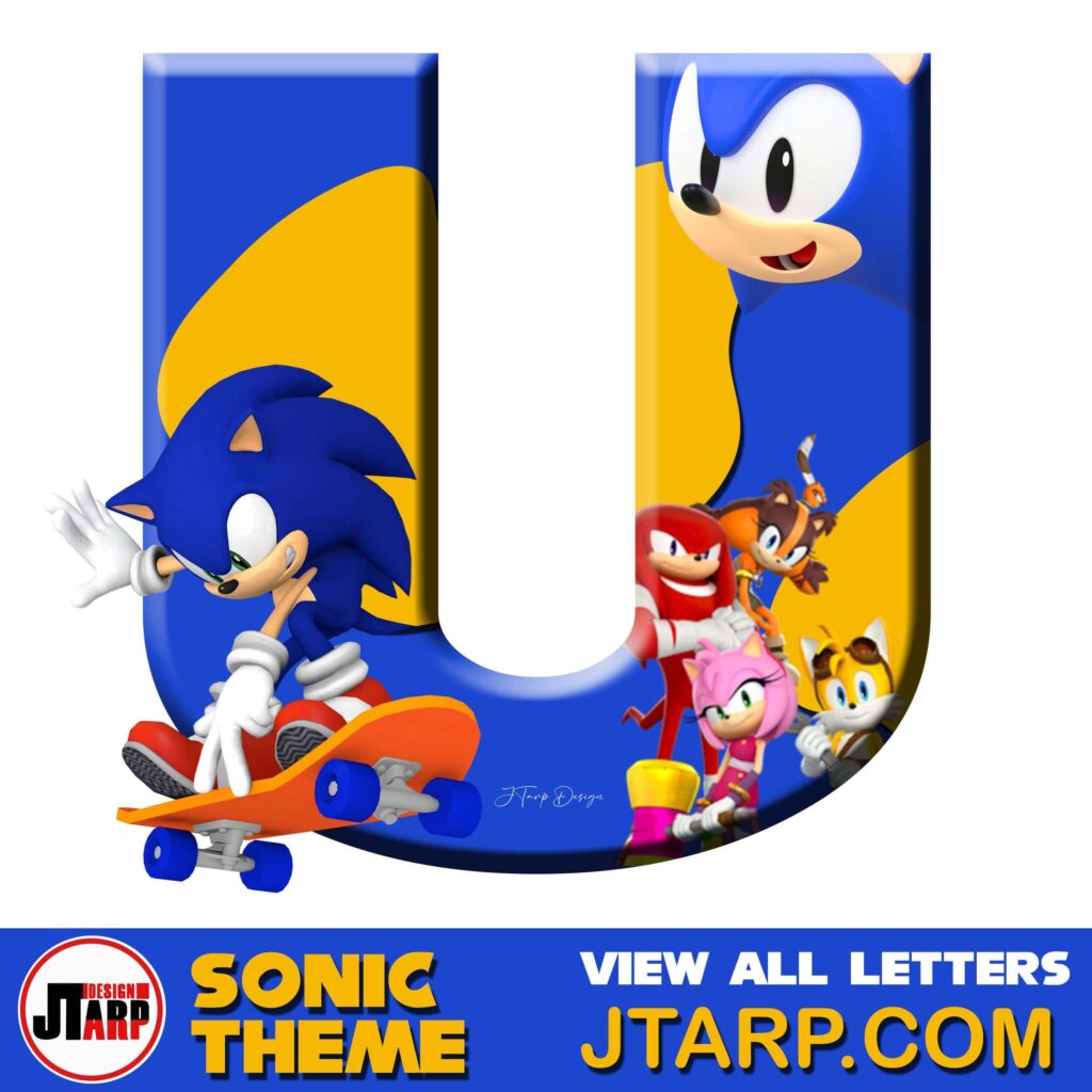 Sonic Hedgehog Printable 3D Letter U