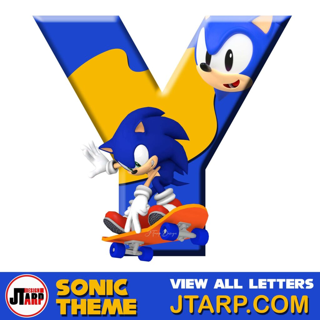 Sonic Hedgehog Printable 3D Letter Y