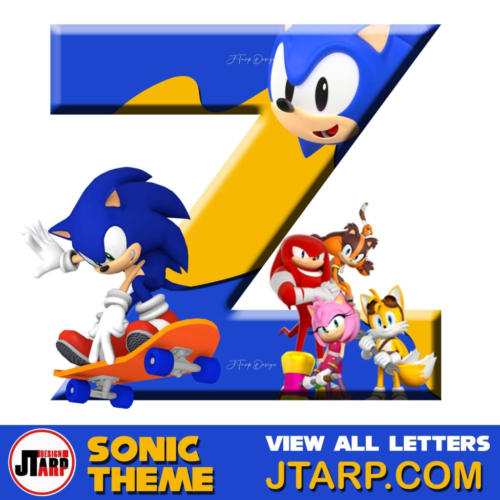 Sonic Hedgehog Printable 3D Letter Z