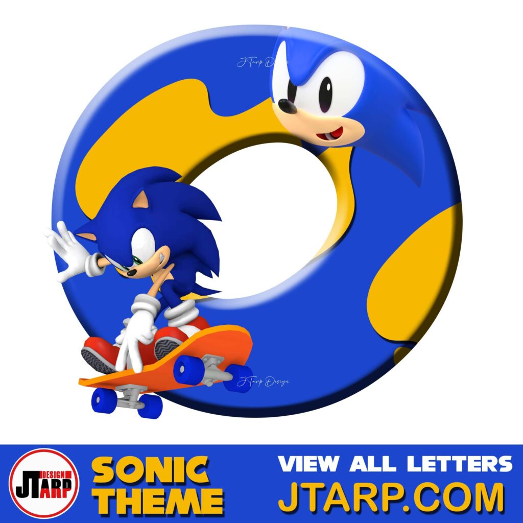 Sonic Hedgehog Printable 3D Number 0