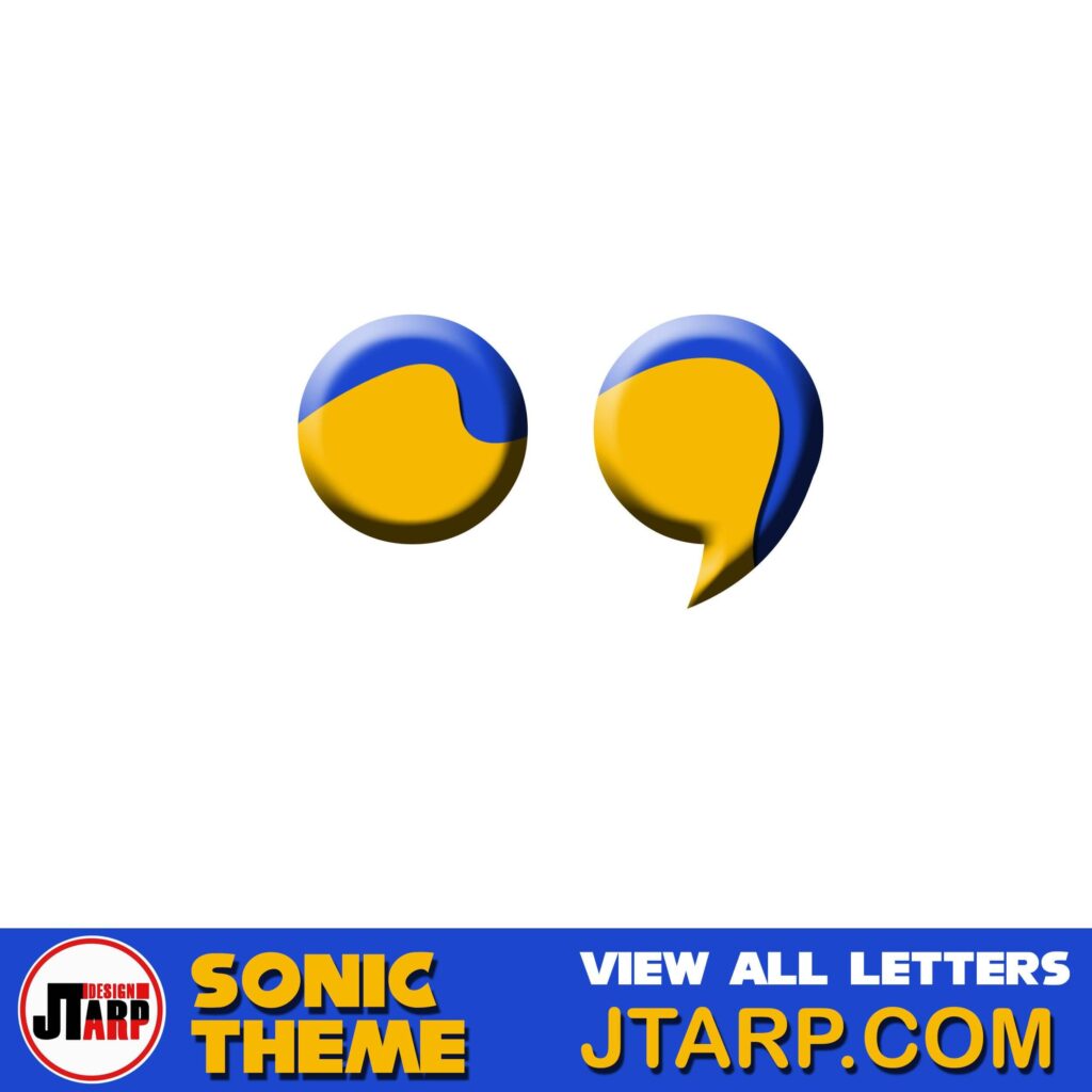 Sonic Hedgehog Printable 3D Punctuation Peroid and Comma