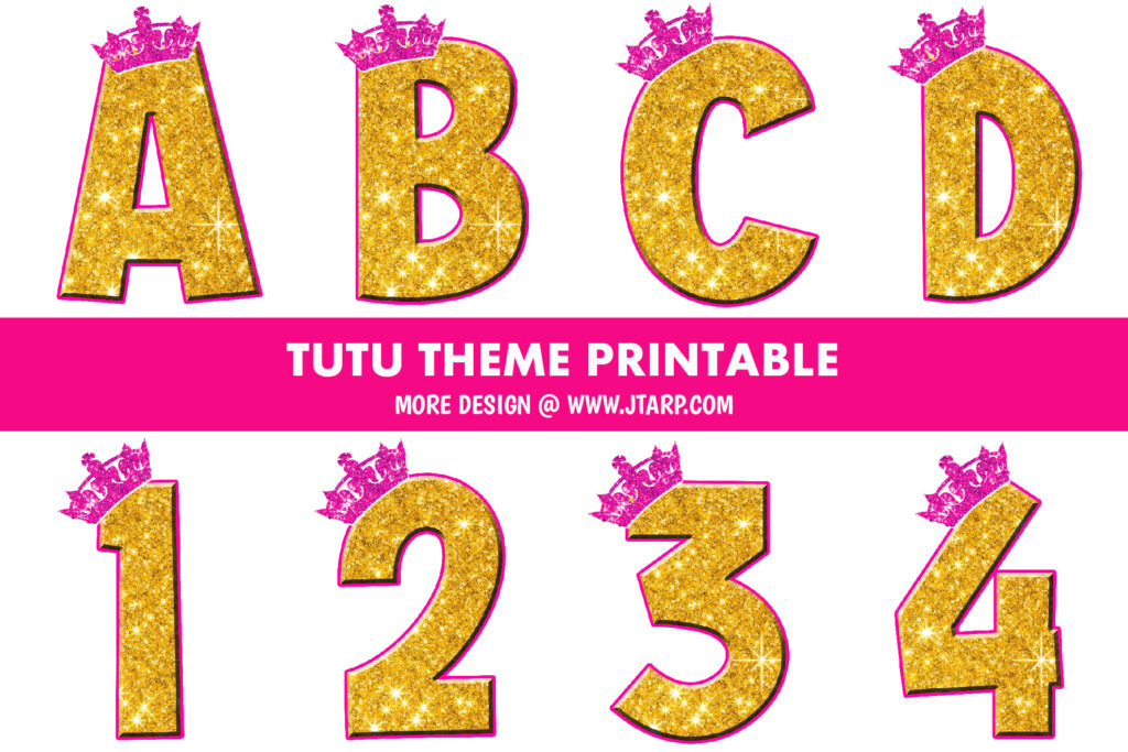 Tutu Theme Printable Letters and Numbers Thumbnail