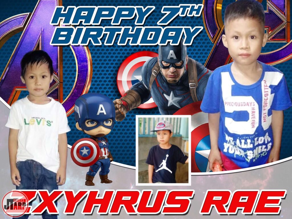 4x3 Happy 7th Birthday Zxyhrus Rae Captain America Theme