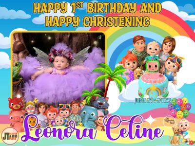 4x3 Leonora Celine 1st Birthday Tarpaulin Design