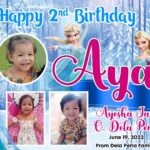 6x3 Happy 2nd Birthday Aya Frozen Theme