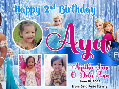6x3 Happy 2nd Birthday Aya Frozen Theme